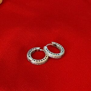 Silver Heart Hoop Earrings